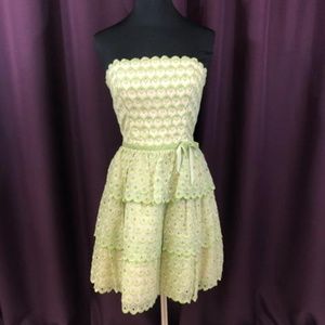 Betsey Johnson Green Strapless Dress